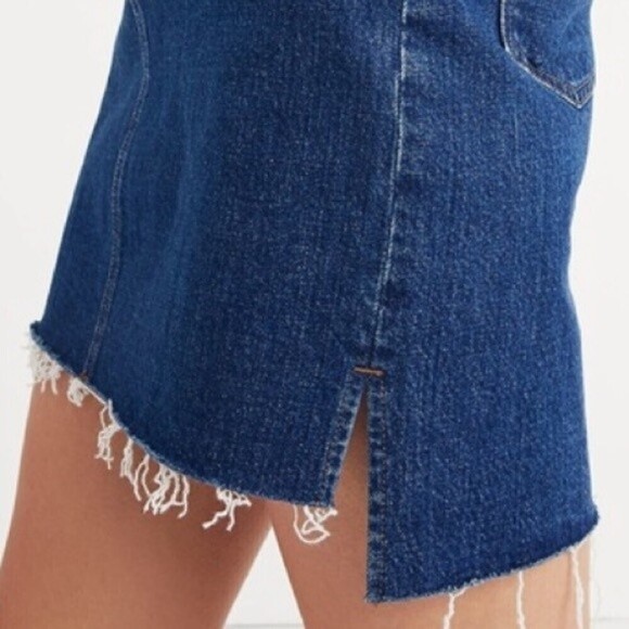 Madewell Denim Mini Skirt Womens Blue Size 32 5 Pocket Step Hem Edition Ladies - Picture 2 of 10